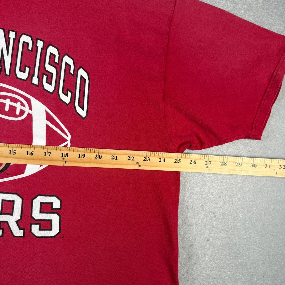 Vintage San Francisco 49ers Champion‎ Red Football Graphic T-Shirt XXL 90's NFL - Picture 8 of 14